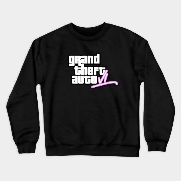 GTA VI (6) - Logo Crewneck Sweatshirt by Buff Geeks Art